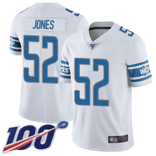 Detroit Lions Limited White Men Christian Jones Road Jersey NFL Football #52 100th Season Vapor Untouchable->youth nfl jersey->Youth Jersey